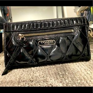 COPY - Black Patent Leather Coach Wristlet